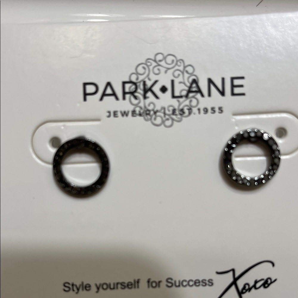 Park Lane Black Stud Earrings roo in hematite